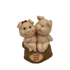 Vtg Russ Berrie Co. "I Love your Hugs" Hugging Pigs Piggies Figurine Giftable